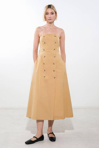 FOLLOW YOU EVERYWHERE WOVEN MIDI DRESS - Glamourous Grace