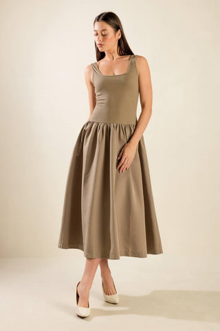 LIGHT UP THE SKY WOVEN MIDI DRESS - Glamourous Grace