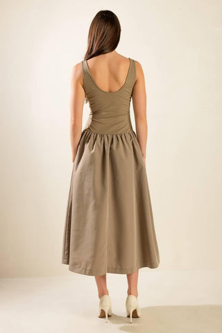 LIGHT UP THE SKY WOVEN MIDI DRESS - Glamourous Grace