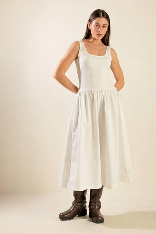 LIGHT UP THE SKY WOVEN MIDI DRESS - Glamourous Grace