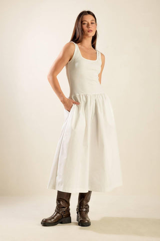 LIGHT UP THE SKY WOVEN MIDI DRESS - Glamourous Grace