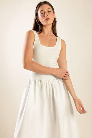 LIGHT UP THE SKY WOVEN MIDI DRESS - Glamourous Grace