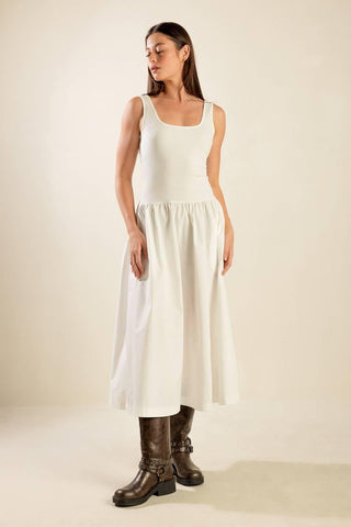 LIGHT UP THE SKY WOVEN MIDI DRESS - Glamourous Grace