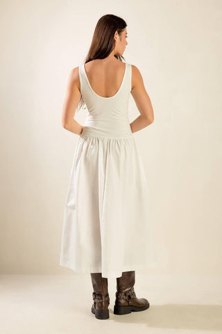 LIGHT UP THE SKY WOVEN MIDI DRESS - Glamourous Grace