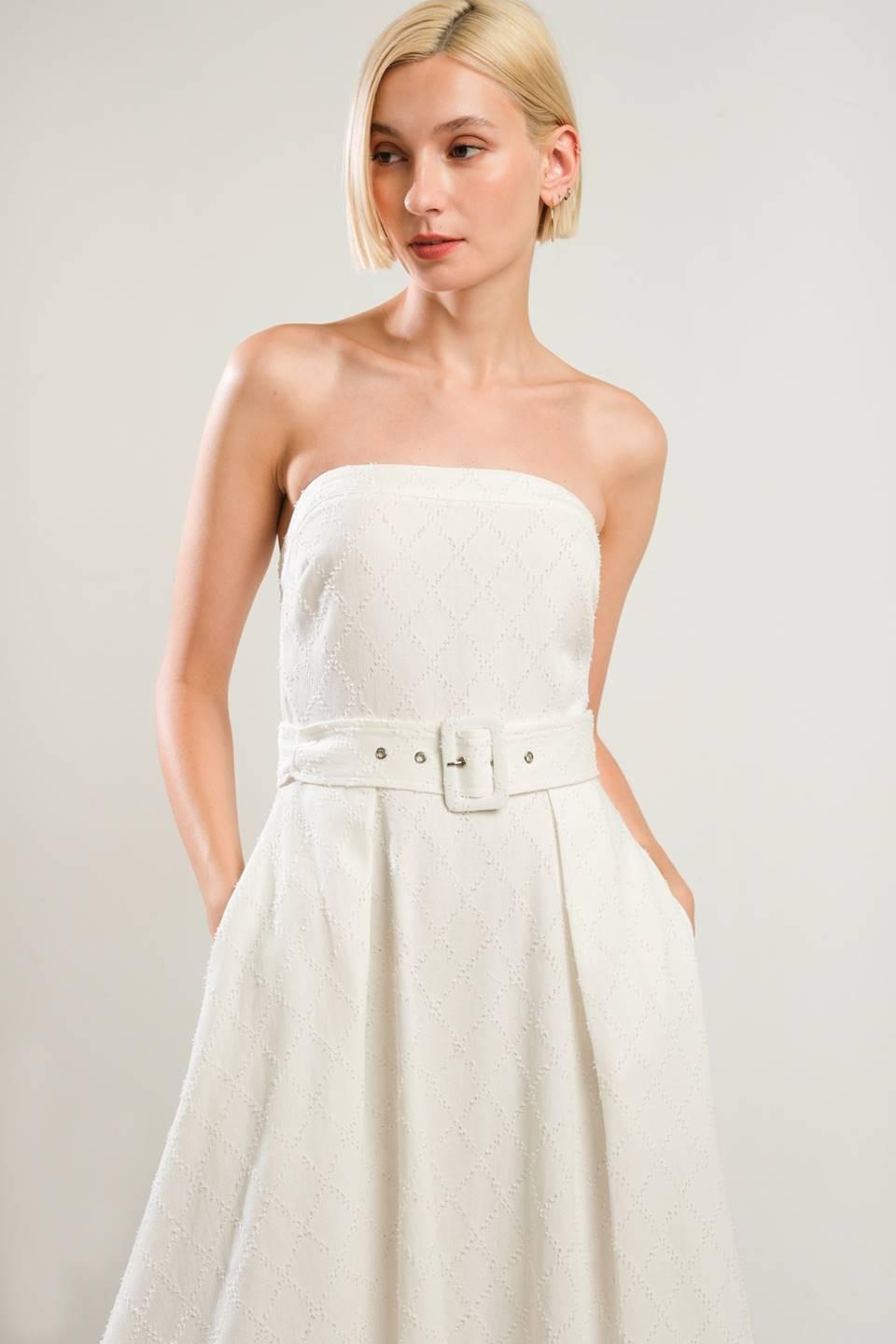 LIFE'S COMPASS WOVEN MIDI DRESS - Glamourous Grace