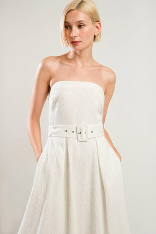 LIFE'S COMPASS WOVEN MIDI DRESS - Glamourous Grace