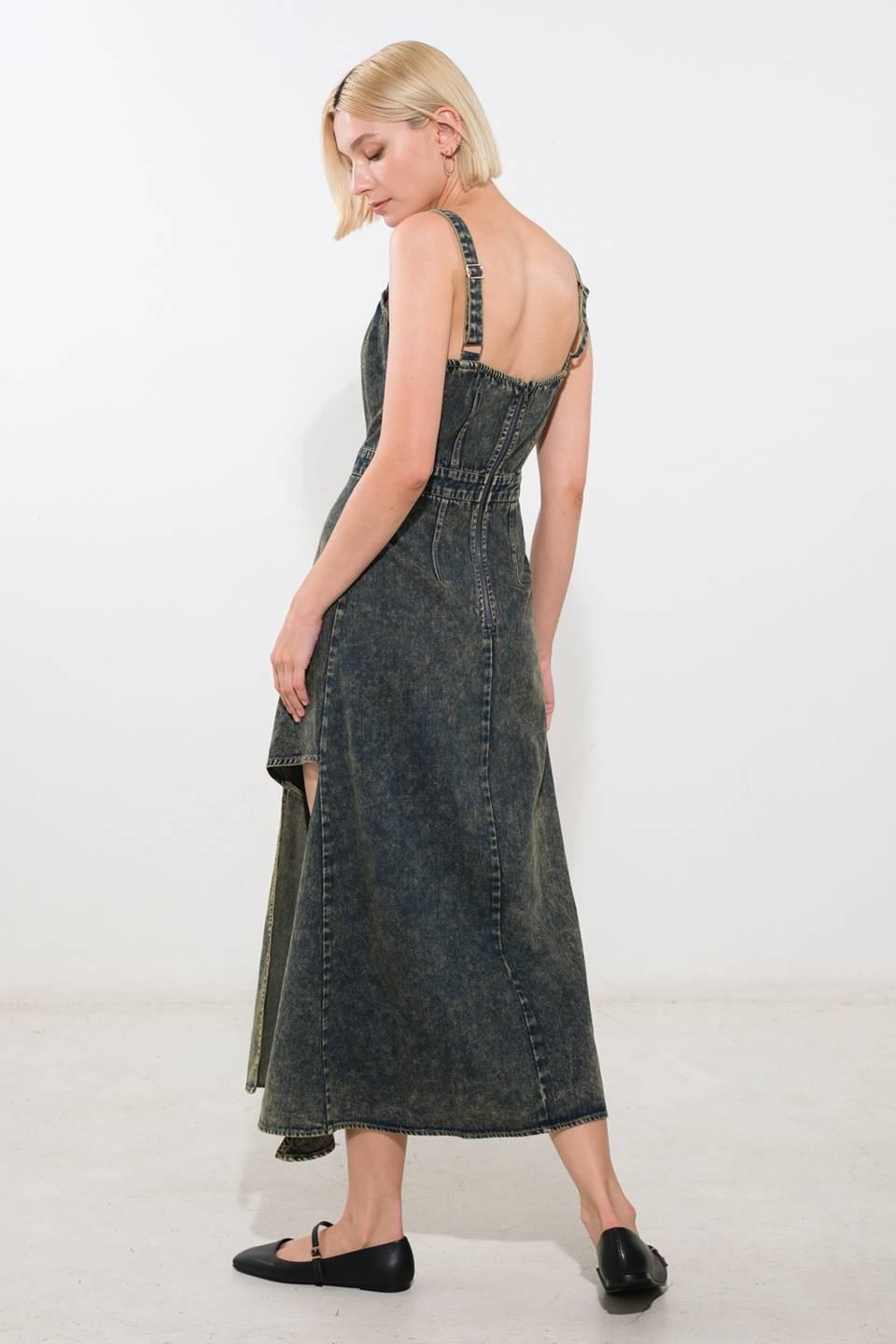 EXOTIC BREEZE DENIM MIDI DRESS - Glamourous Grace