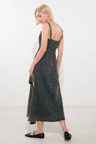 EXOTIC BREEZE DENIM MIDI DRESS - Glamourous Grace