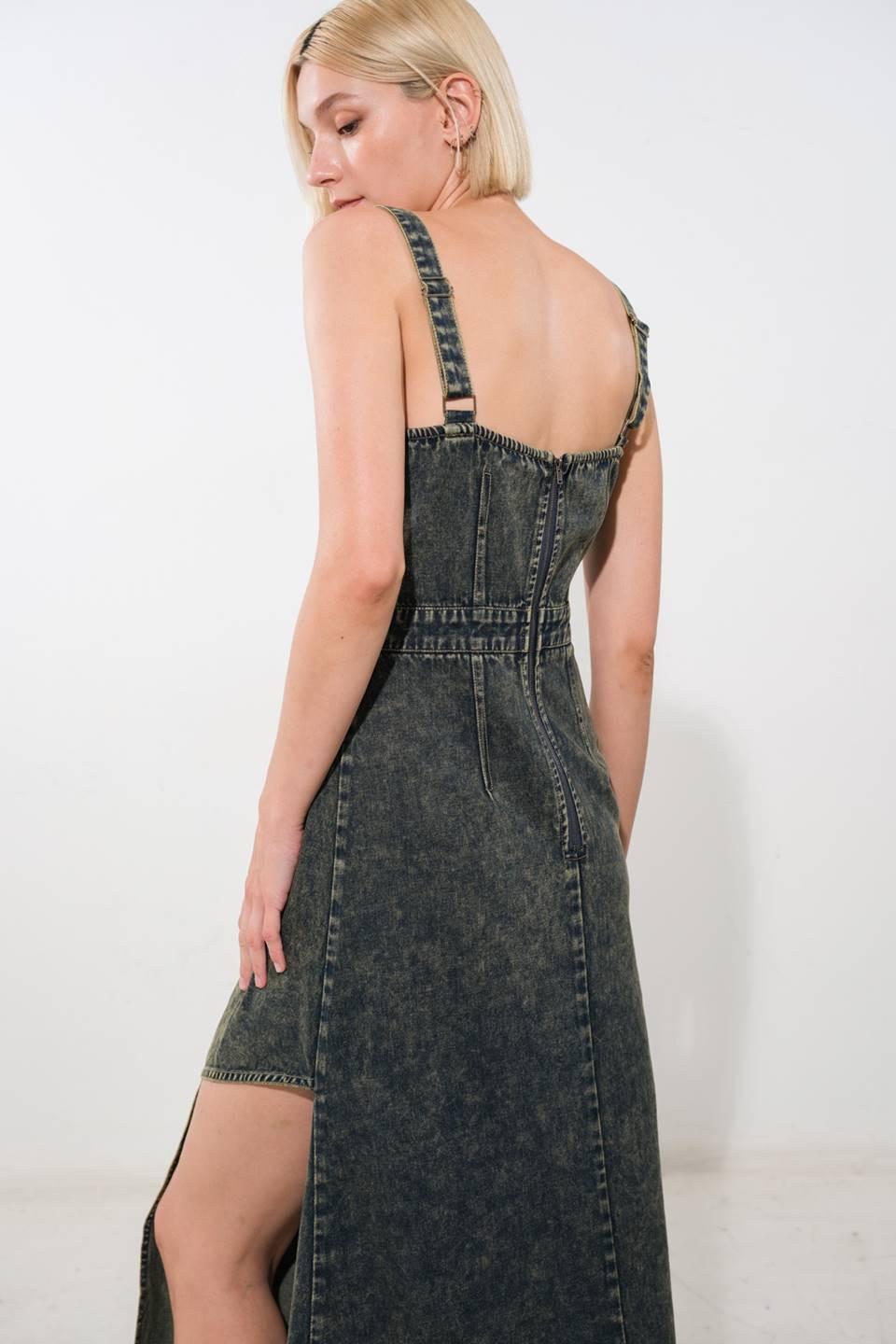 EXOTIC BREEZE DENIM MIDI DRESS - Glamourous Grace