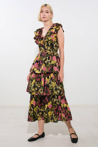 GRACEFUL GATHERING WOVEN MIDI DRESS - Glamourous Grace