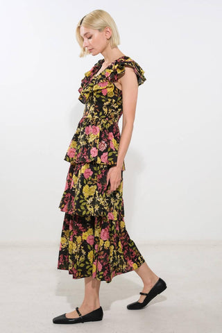 GRACEFUL GATHERING WOVEN MIDI DRESS - Glamourous Grace