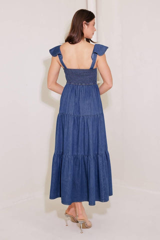 ONCE UPON A TIME DENIM BLUE MIDI DRESS - Glamourous Grace