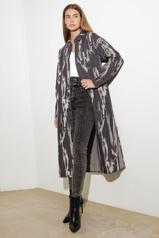 HERE & NOW WOVEN DENIM MIDI SHIRT DRESS - Glamourous Grace