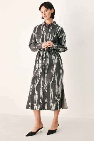 WEEKEND WANDERER GREY DENIM SHIRT DRESS