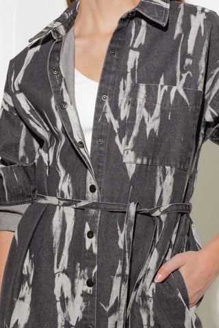 HERE & NOW WOVEN DENIM MIDI SHIRT DRESS - Glamourous Grace