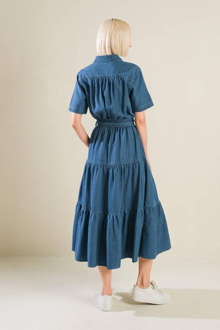 ABSOLUTE EDGE DENIM MIDI DRESS - Glamourous Grace