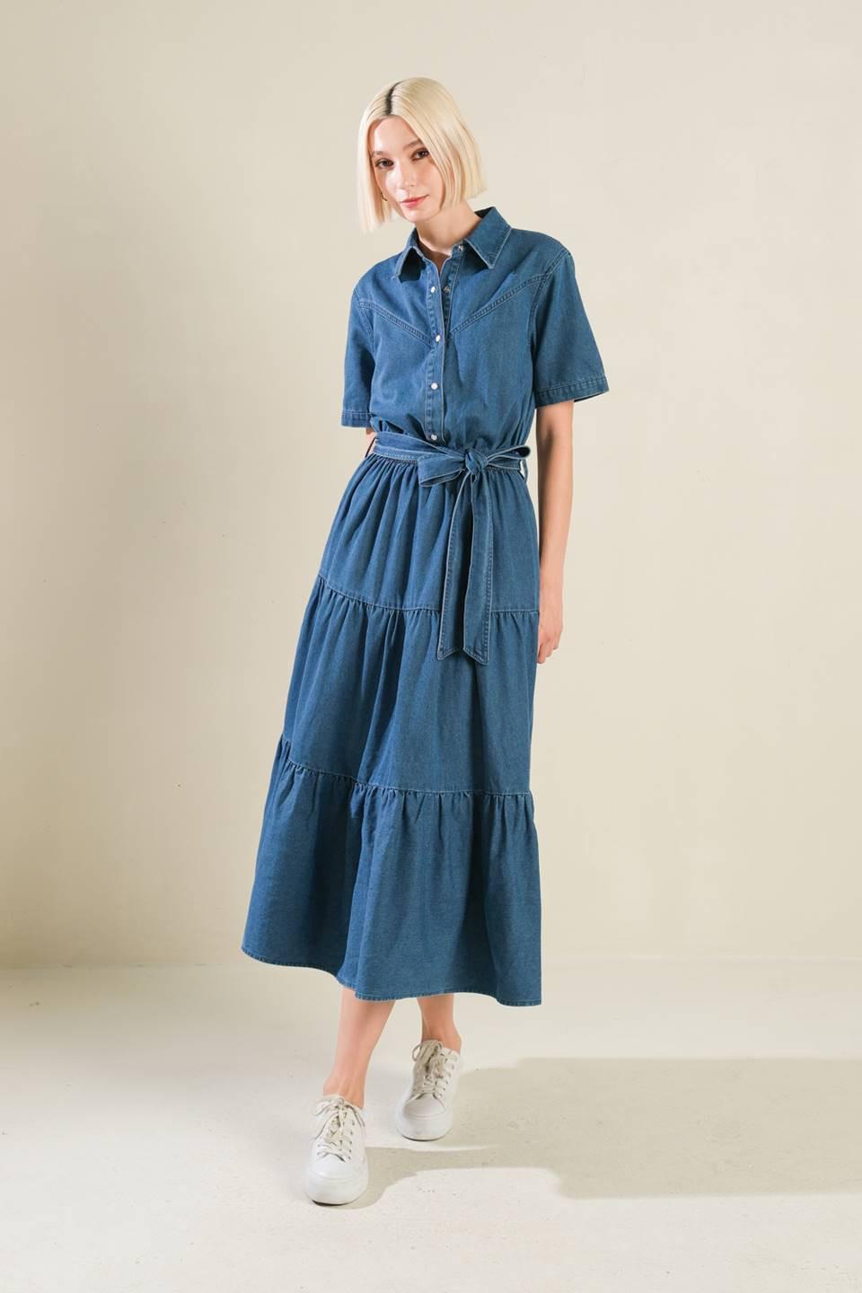 ABSOLUTE EDGE DENIM MIDI DRESS - Glamourous Grace