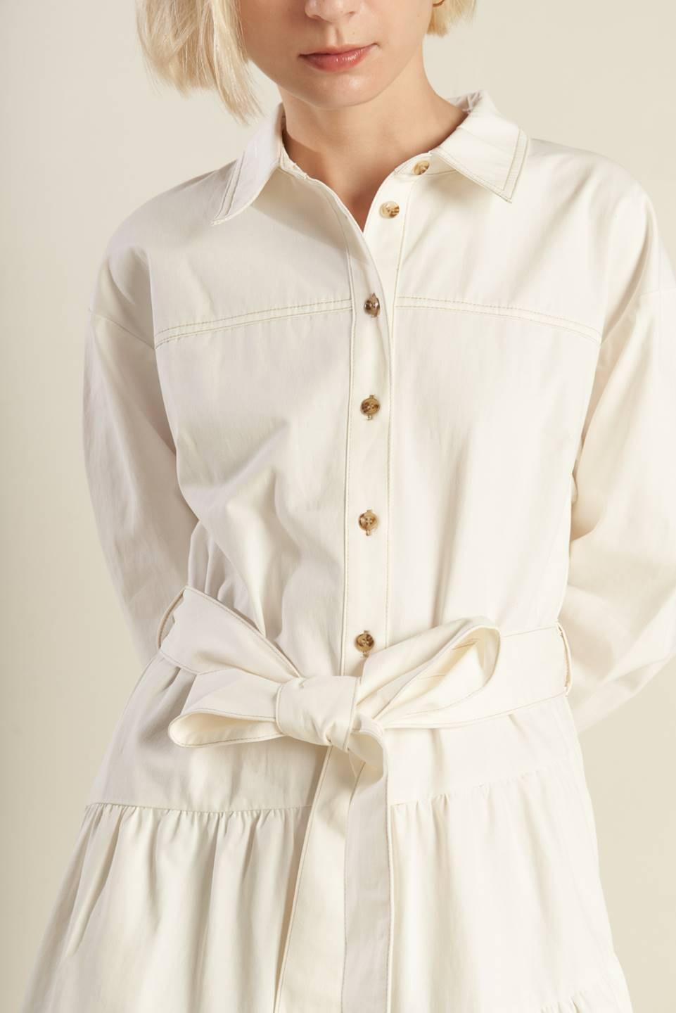 ANYTIME NOW WOVEN TWILL MIDI DRESS - Glamourous Grace