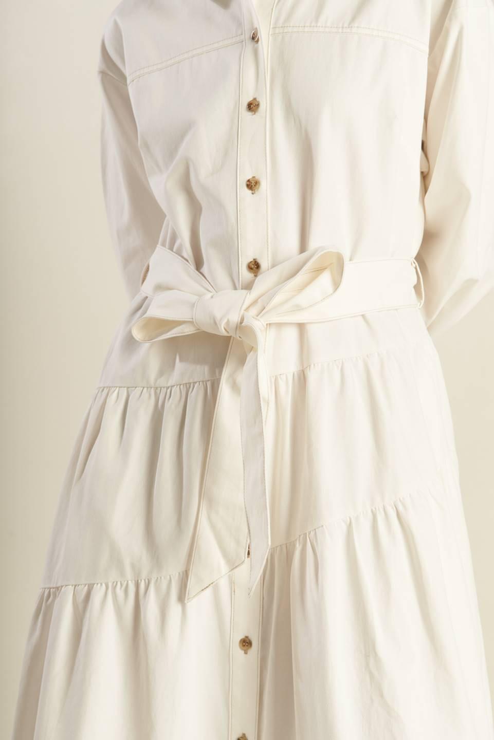 ANYTIME NOW WOVEN TWILL MIDI DRESS - Glamourous Grace