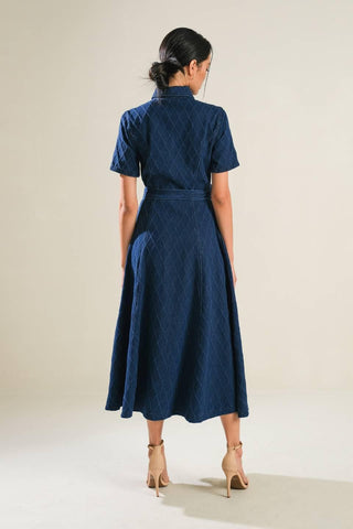 CONFIDENT STRIDES DENIM MIDI DRESS - Glamourous Grace