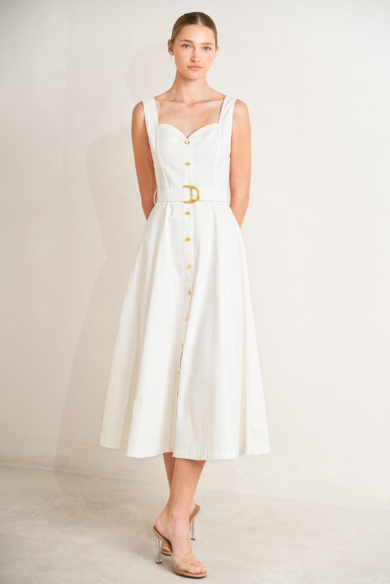 BELLA PORTOFINO WOVEN MIDI DRESS - Glamourous Grace