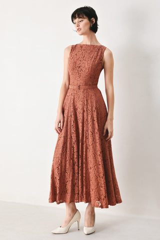 TRUE ROMANCE WOVEN LACE MIDI DRESS - Glamourous Grace