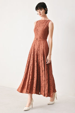 TRUE ROMANCE WOVEN LACE MIDI DRESS - Glamourous Grace