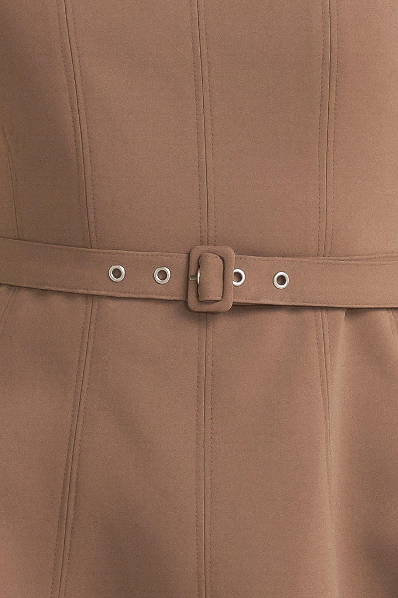 LIVING THE DREAM BROWN WOVEN MIDI DRESS - Glamourous Grace