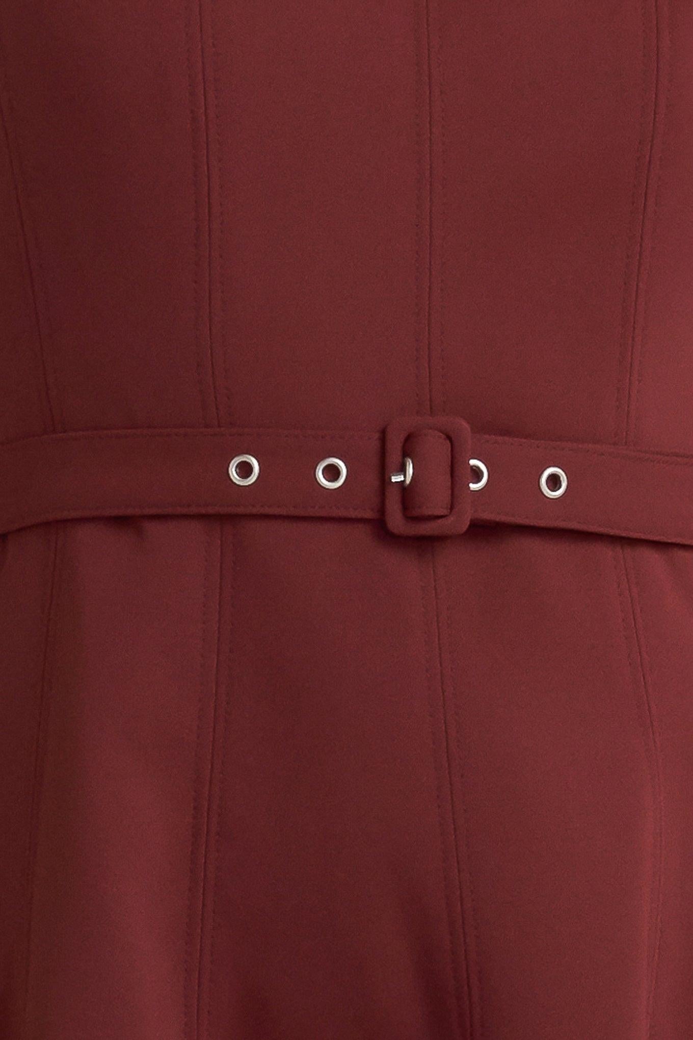 LIVING THE DREAM WINE WOVEN MIDI DRESS - Glamourous Grace