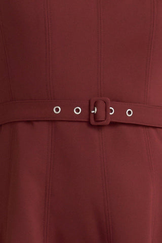 LIVING THE DREAM WINE WOVEN MIDI DRESS - Glamourous Grace