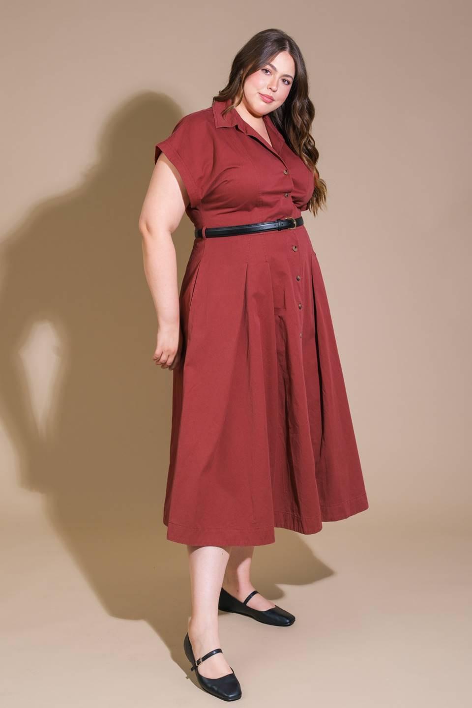 PERFECT BALANCE WOVEN MIDI DRESS - Glamourous Grace