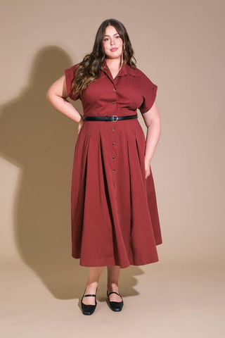 PERFECT BALANCE WOVEN MIDI DRESS - Glamourous Grace