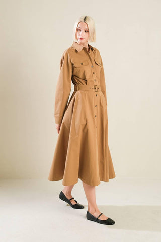 CHARMING DECISION WOVEN MIDI DRESS - Glamourous Grace