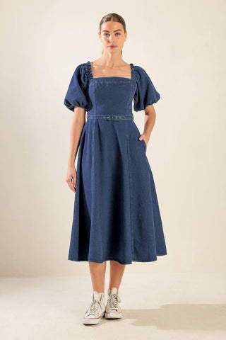 ALL SPRUCED UP DENIM MIDI DRESS - Glamourous Grace