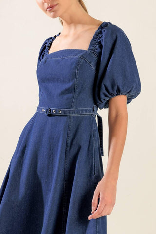 ALL SPRUCED UP DENIM MIDI DRESS - Glamourous Grace