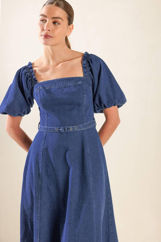 ALL SPRUCED UP DENIM MIDI DRESS - Glamourous Grace