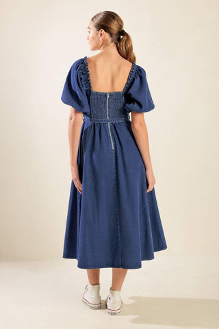 ALL SPRUCED UP DENIM MIDI DRESS - Glamourous Grace