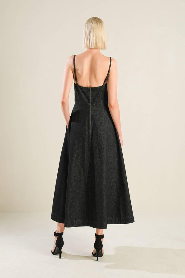 YOU ARE MY SUNSHINE DENIM MIDI DRESS - Glamourous Grace