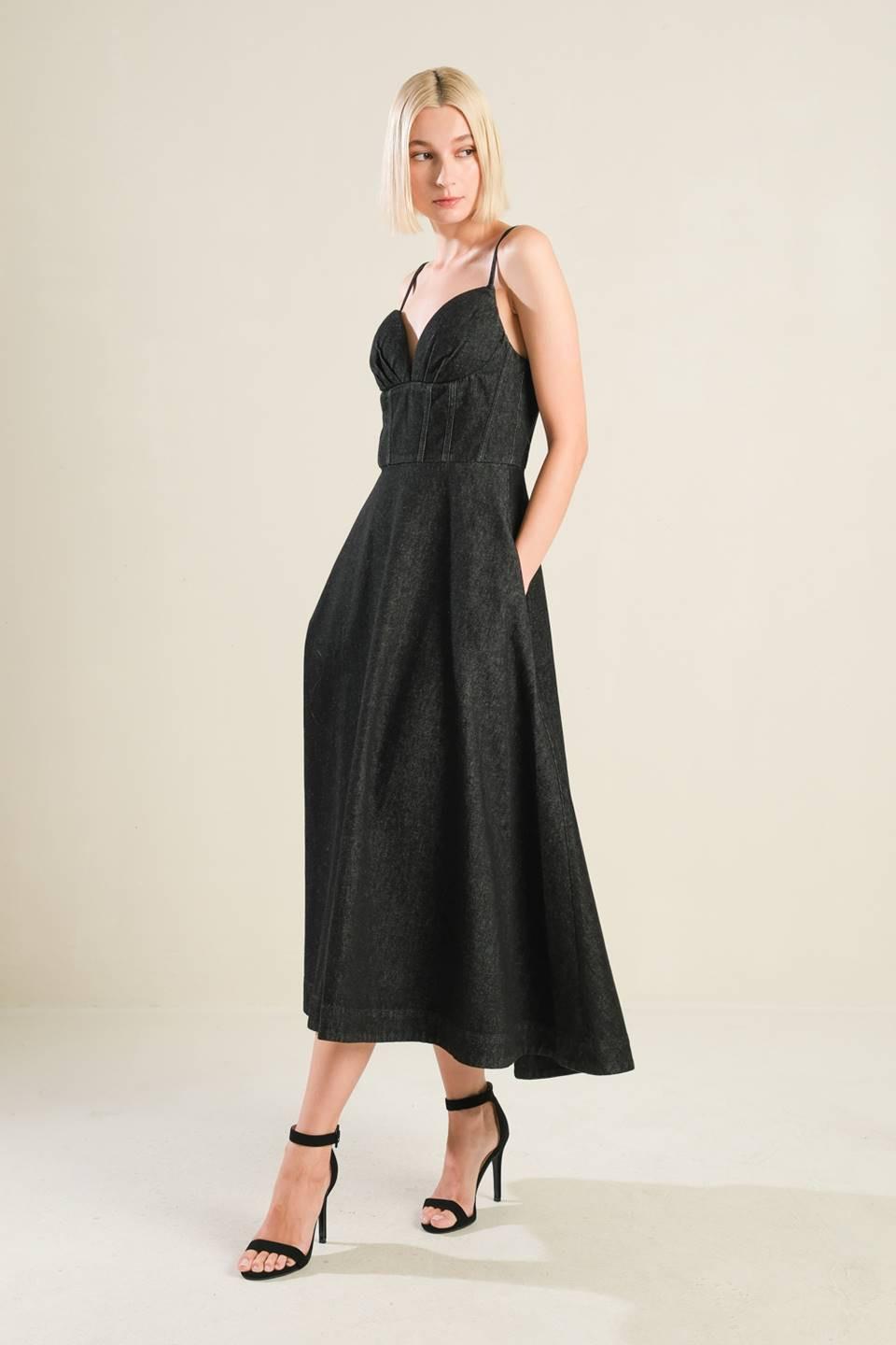 YOU ARE MY SUNSHINE DENIM MIDI DRESS - Glamourous Grace