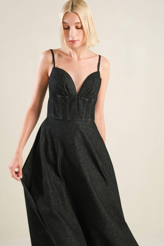 YOU ARE MY SUNSHINE DENIM MIDI DRESS - Glamourous Grace