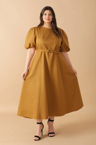 CAN'T STOP ME WOVEN MIDI DRESS - Glamourous Grace
