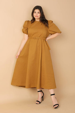 CAN'T STOP ME WOVEN MIDI DRESS - Glamourous Grace