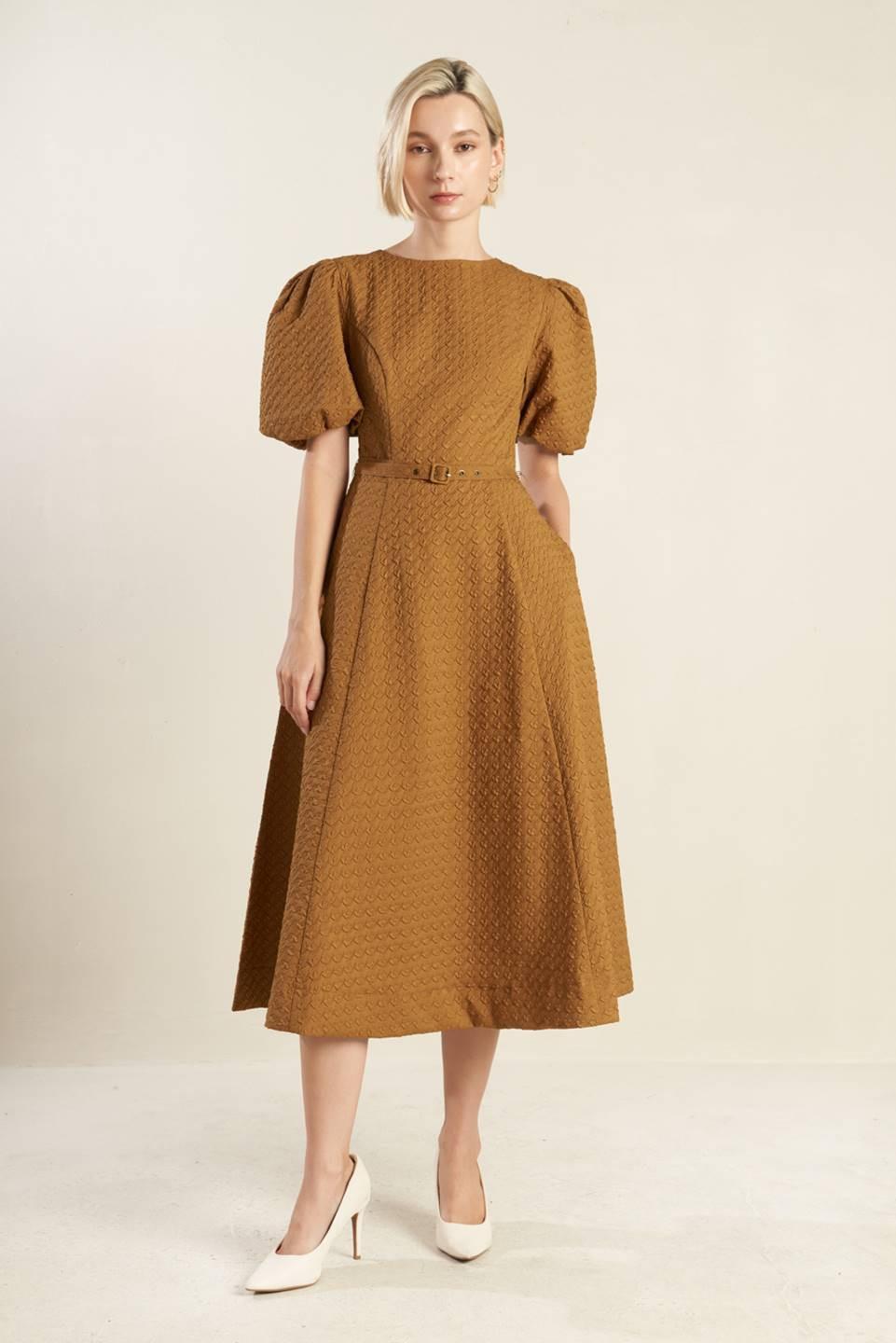CAN'T STOP ME WOVEN MIDI DRESS - Glamourous Grace