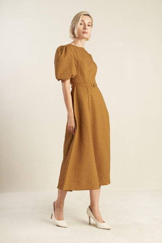 CAN'T STOP ME WOVEN MIDI DRESS - Glamourous Grace