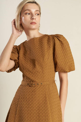 CAN'T STOP ME WOVEN MIDI DRESS - Glamourous Grace
