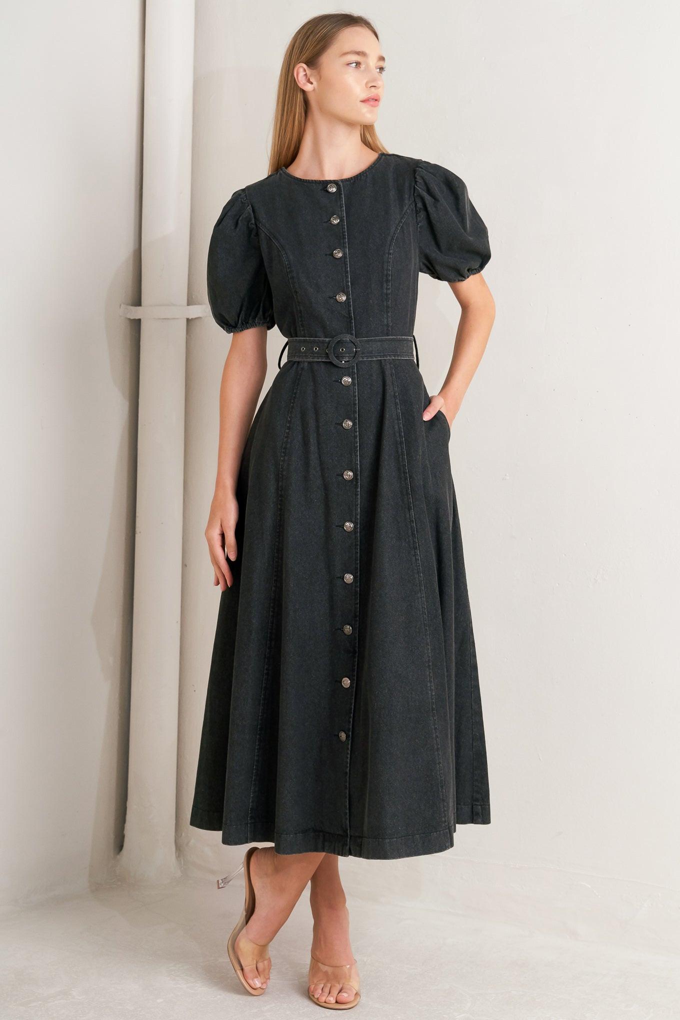 IN MY MIND DENIM MIDI DRESS - Glamourous Grace