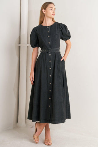IN MY MIND DENIM MIDI DRESS - Glamourous Grace