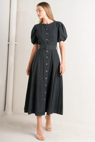 IN MY MIND DENIM MIDI DRESS - Glamourous Grace