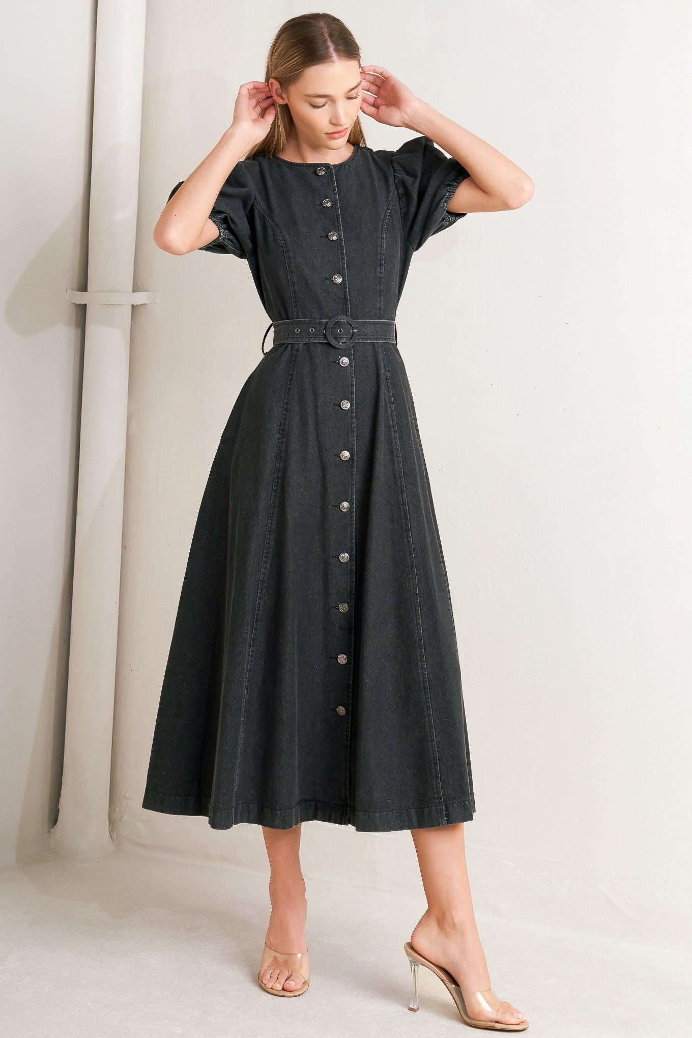 IN MY MIND DENIM MIDI DRESS - Glamourous Grace