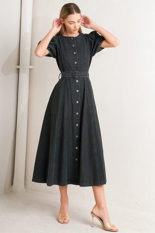 IN MY MIND DENIM MIDI DRESS - Glamourous Grace